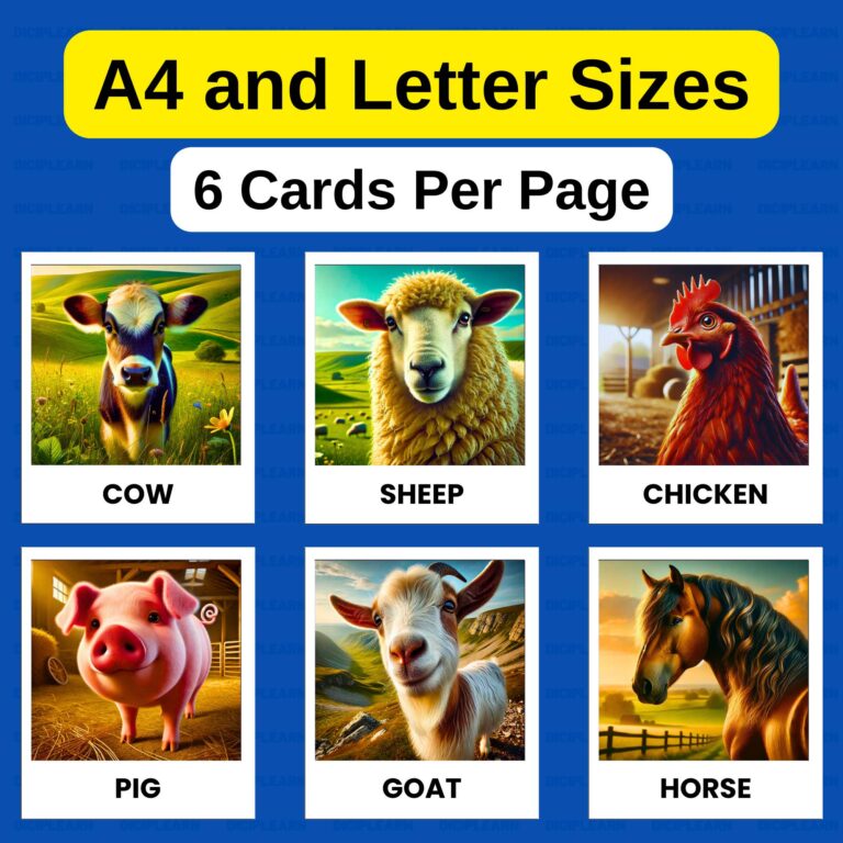 48 Printable Realistic Animal Flashcards to Teach English – Farm, Forest, Sea, Birds | Preschool ESL Learning PDF | Montessori
